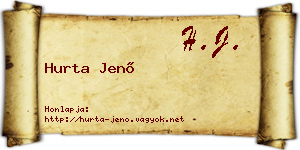 Hurta Jenő névjegykártya